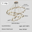 Modern chrome crystal ring chandelier for dining room dimmable led