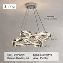Modern chrome crystal ring chandelier for dining room dimmable led