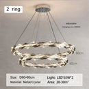 Modern chrome crystal ring chandelier for dining room dimmable led