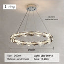 Modern chrome crystal ring chandelier for dining room dimmable led