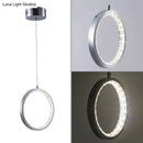 Modern chrome crystal rings led pendant light for dining room