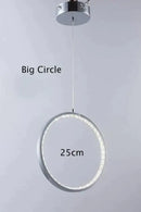 Modern chrome crystal rings led pendant light for dining room