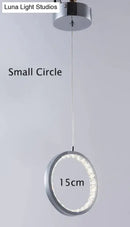 Modern chrome crystal rings led pendant light for dining room