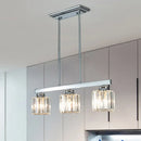 Modern chrome crystal rod pendant light dining room e26 e27