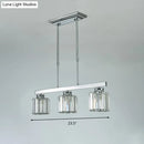 Modern chrome crystal rod pendant light dining room e26 e27