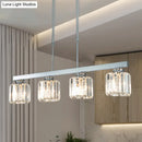 Modern chrome crystal rod pendant light dining room e26 e27