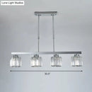 Modern chrome crystal rod pendant light dining room e26 e27