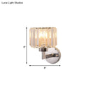Modern chrome crystal sconce light – hallway wall mount