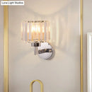 Modern chrome crystal sconce light – hallway wall mount