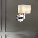 Modern chrome crystal sconce light – hallway wall mount