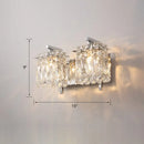 Modern chrome crystal shade sconce light bedroom wall mount