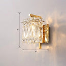 Modern chrome crystal shade sconce light bedroom wall mount