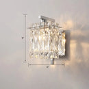 Modern chrome crystal shade sconce light bedroom wall mount