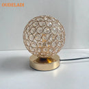 Modern chrome crystal table lamp bedroom sparkling desk light
