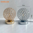 Modern chrome crystal table lamp bedroom sparkling desk light