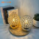 Modern chrome crystal table lamp bedroom sparkling desk light