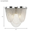 Modern chrome crystal tassel wall lamp living room sconce