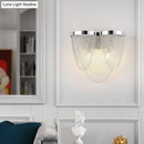Modern chrome crystal tassel wall light for bedroom