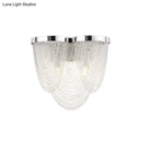 Modern chrome crystal tassel wall light for bedroom