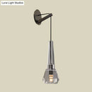 Modern chrome crystal wall lamp bedroom sconce with dangling cord