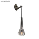 Modern chrome crystal wall lamp bedroom sconce with dangling cord
