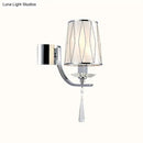 DecorBites™ Modern Chrome Wall Lamp with K9 Crystal Drop and Diamond-Pattern Barrel Design