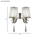 DecorBites™ Modern Chrome Wall Lamp with K9 Crystal Drop and Diamond-Pattern Barrel Design