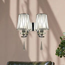 Modern chrome crystal wall lighting fixture for bedroom or hallway