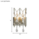 Modern chrome crystal wall sconce light – bedroom teardrop lighting