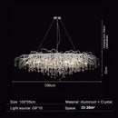 Modern chrome crystal water drop branch chandelier living room light