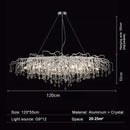 Modern chrome crystal water drop branch chandelier living room light