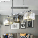 Modern chrome cube island ceiling light dining room crystal pendant
