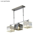 Modern chrome cube island ceiling light dining room crystal pendant