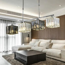Modern chrome cube island ceiling light dining room crystal pendant