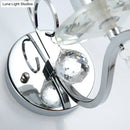 Modern chrome cylinder clear crystal wall light fixture bedroom