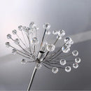 Modern chrome dandelion crystal flower wall lamp bedroom sconce