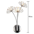 Modern chrome dandelion crystal flower wall lamp bedroom sconce