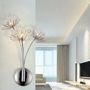 Modern chrome dandelion crystal flower wall lamp bedroom sconce