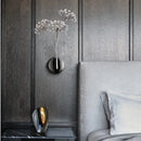Modern chrome dandelion crystal flower wall lamp bedroom sconce