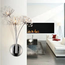 Modern chrome dandelion crystal flower wall lamp bedroom sconce