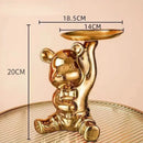 Modern chrome decorbites bear doll storage tray living room key holder
