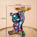Modern chrome decorbites bear doll storage tray living room key holder