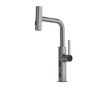 Modern chrome digital display kitchen faucet with pull out sprayer