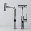 Modern chrome digital display kitchen faucet with pull out sprayer