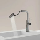 Modern chrome digital display kitchen faucet with pull out sprayer