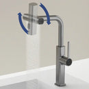 Modern chrome digital display kitchen faucet with pull out sprayer