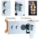 Modern chrome digital triple mixer valve bathroom shower set
