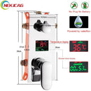 Modern chrome digital triple mixer valve bathroom shower set