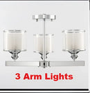 Modern chrome double glass led crystal chandelier living room light