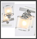 Modern chrome double glass led crystal chandelier living room light